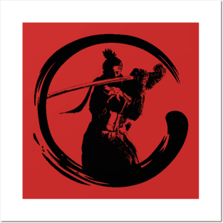 Sekiro Shadows Die Twice Enso Silhouette Black Posters and Art